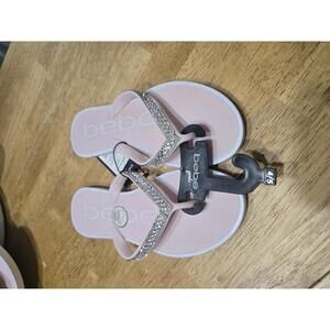 bebe Pink Rhinestone Kids Sandals Size 4/5